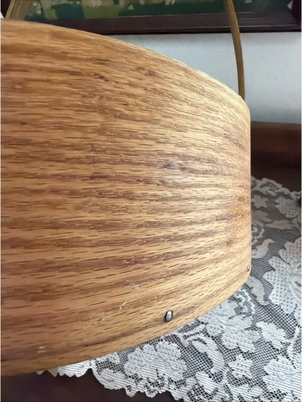 Vintage Shaker Bentwood Oval Carrier Basket Oak 4 Finger Gathering Primitive